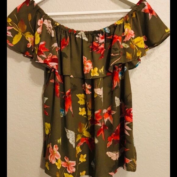 Anthropologie Mauve romantic floral top -XS - Picture 3 of 8